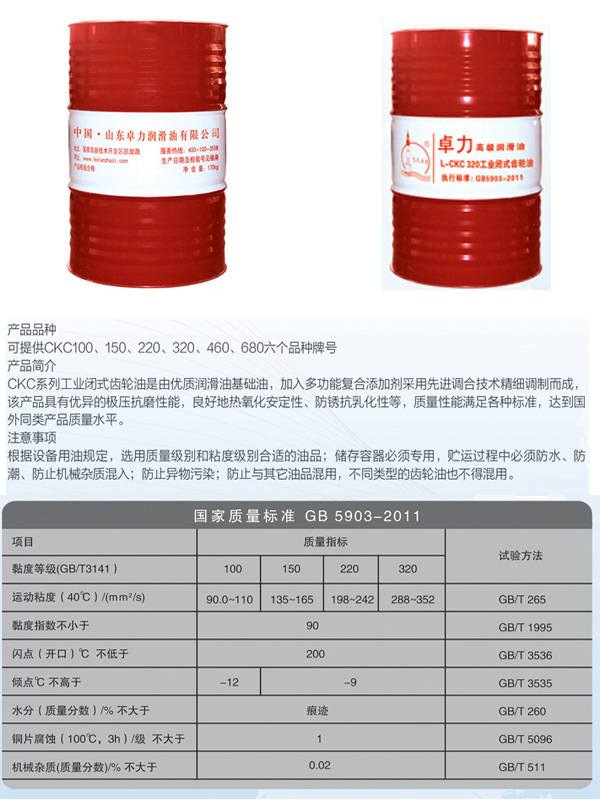 工业闭式齿轮油 CKC